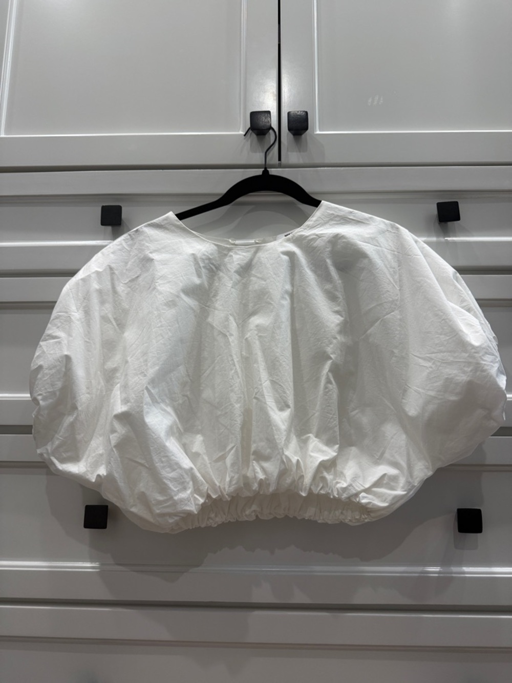 Mikoh White cropped bubble hem top